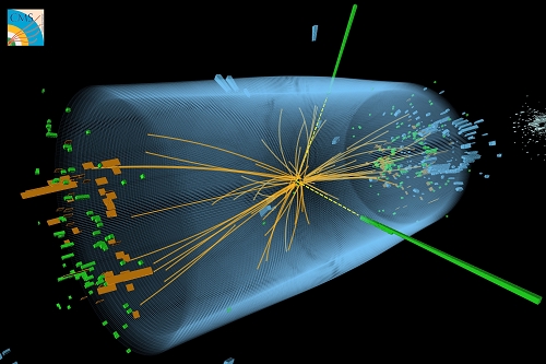 歐洲粒子物理研究中心（CERN）公布的可能是新粒子衰變到雙光子的對撞事例。圖物理系提供