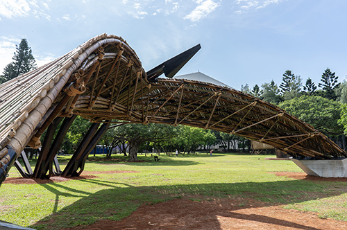 The most sizable artwork, “The Garuda Has Landed,” which was set up on the lawn where Tai-Ji Statue was located.