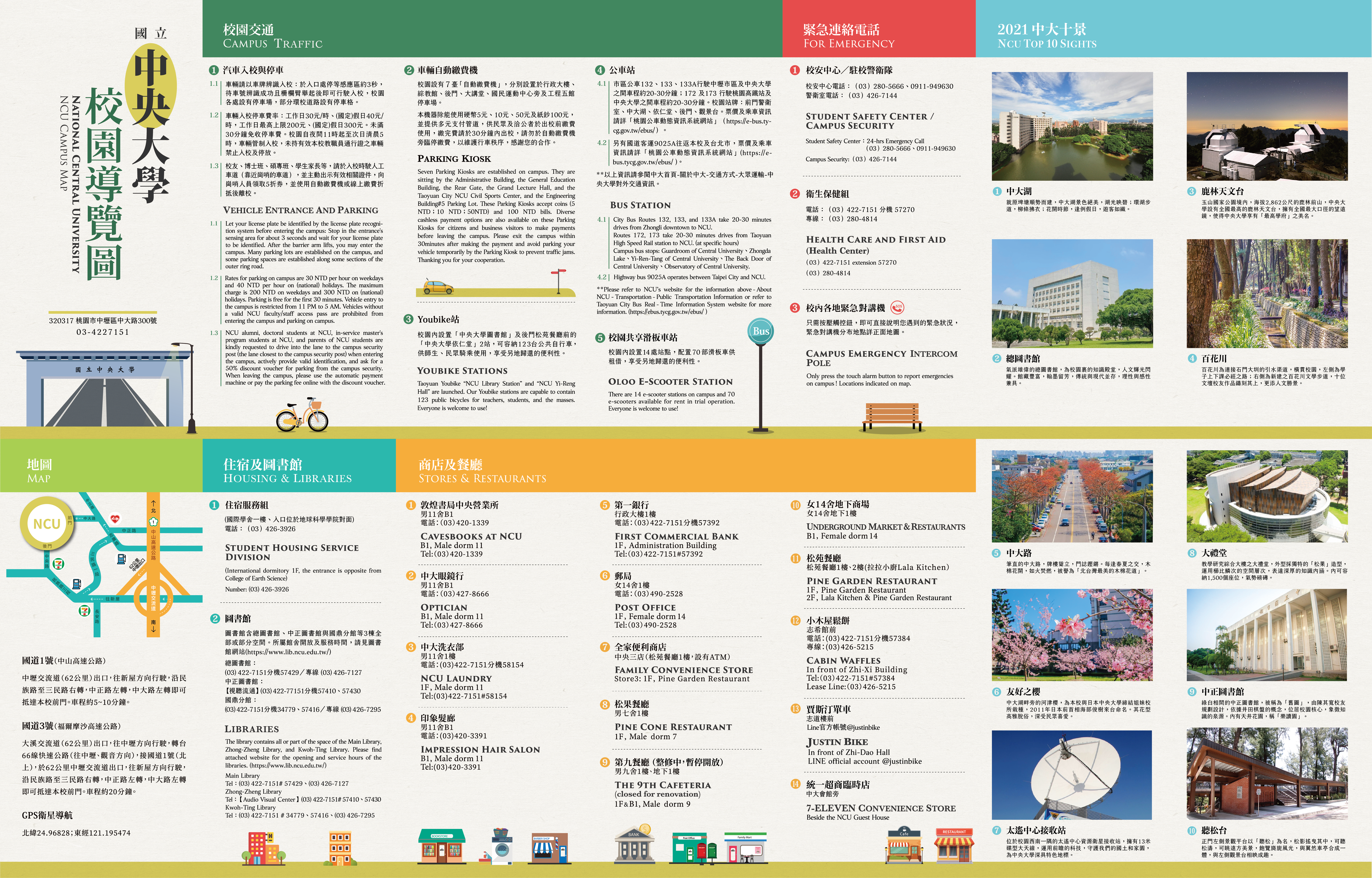 中央大學校園導覽圖（文字）