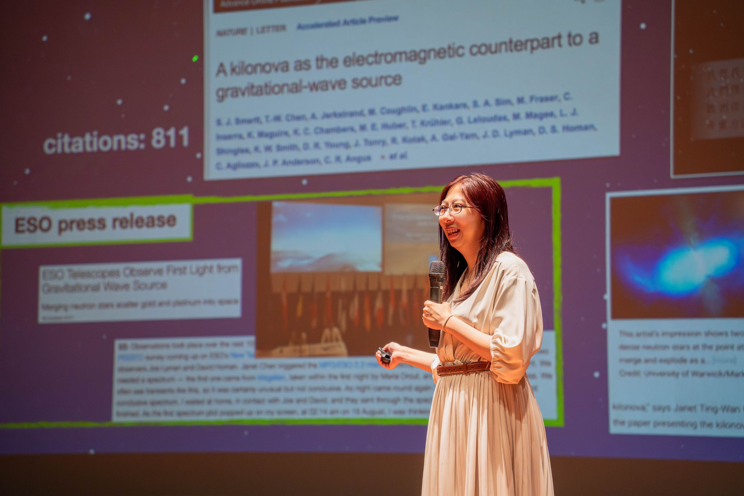 天文所陳婷琬助理教授以「當星光成為路標，一位中大人的宇宙旅程」分享她一路走來的心路歷程。校園實習攝影吳睿琦攝